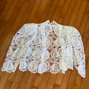 Elegant White Lace Women's Jacket